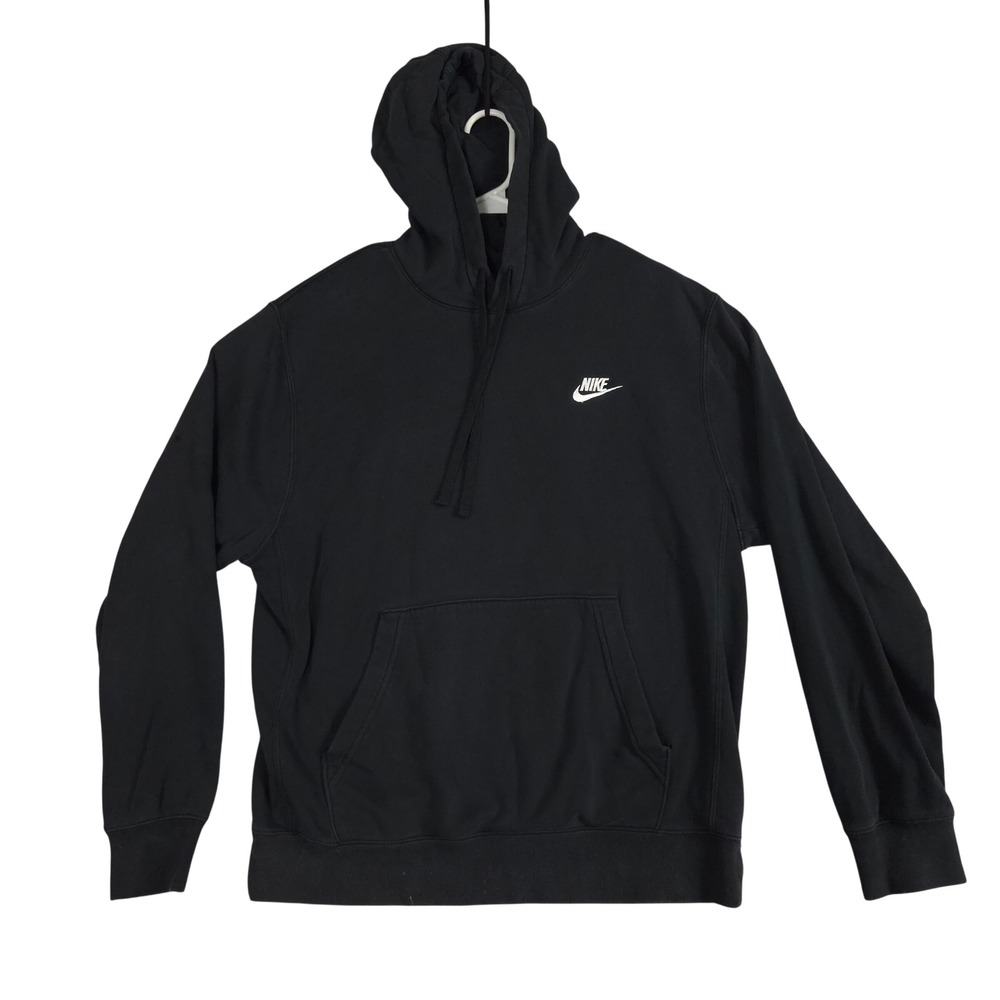 Nike Hoodie Women Medium Black Good Fleece Pullover Futura Logo Pocket